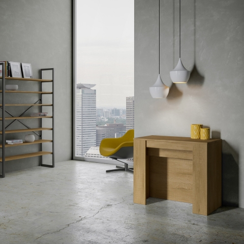 Uitschuifbare console tafel natuurlijk hout compact design 90x48-296 Venus Aanbieding