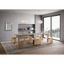 Uitschuifbare console met geïntegreerde ruimtebesparende banken 90x42-302 Evolve 