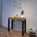 Uitschuifbare houten console tafel in industriële stijl 90x40-196 Everyday Small Aanbieding