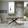 Moderne uitschuifbare tafel met gekruiste houten poten 90x180-440 Volantis Aanbieding
