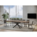 Uitschuifbare tafel industrieel design hout antraciet 90x180-440 Famas Aanbod