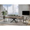 Uitschuifbare tafel industrieel design hout antraciet 90x180-440 Famas Aanbod