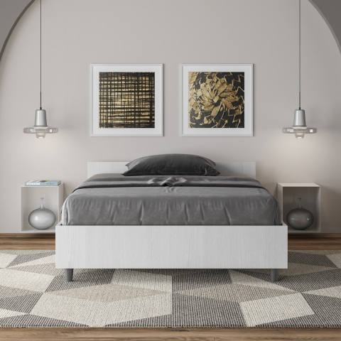 Eenpersoonsbed met lattenbodem wit essen 120x190 Nuamo Aanbieding