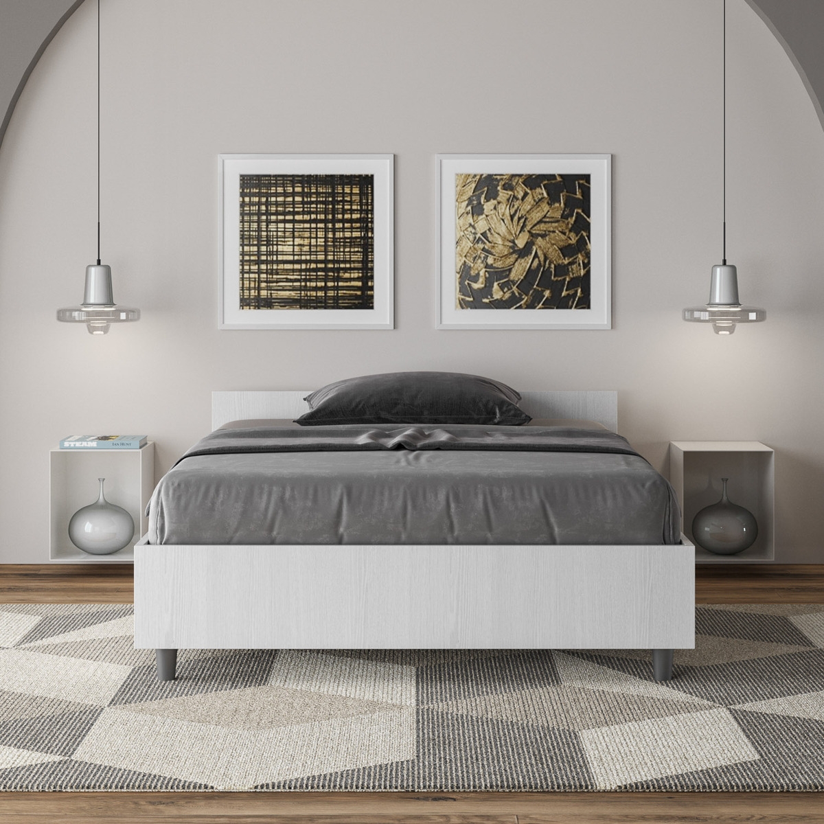 Eenpersoonsbed met lattenbodem wit essen 120x190 Nuamo Aanbieding Eenpersoonsbed met lattenbodem wit essen 120x190 Nuamo Aanbieding