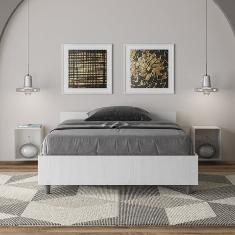 Eenpersoonsbed 120x200 in wit hout met lattenbodem Nuamo Aanbieding