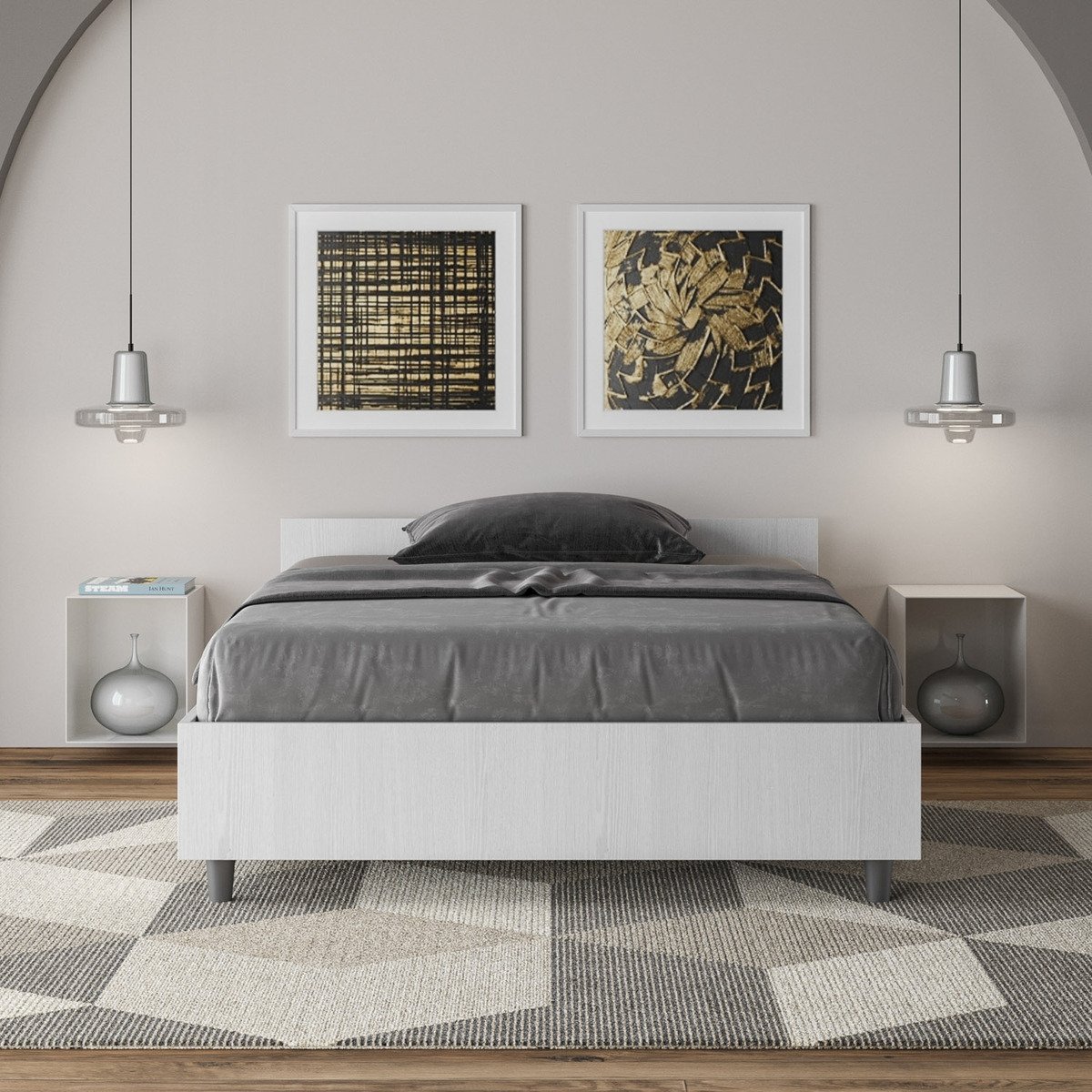 Eenpersoonsbed 120x200 in wit hout met lattenbodem Nuamo Aanbieding