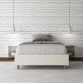Frans tweepersoonsbed met opbergruimte 140x190 in wit kunstleer Azelia Aanbieding