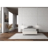 Frans tweepersoonsbed met opbergruimte 140x190 in wit kunstleer Azelia Aanbod