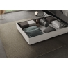 Frans tweepersoonsbed met opbergruimte 140x190 in wit kunstleer Azelia Kortingen