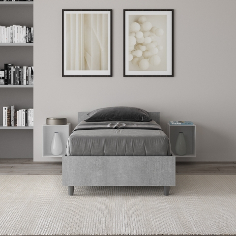 Eenpersoonsbed 80x190 cm modern zonder lattenbodem beton grijs Nuamo Aanbieding