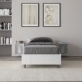 Eenpersoonsbed met opbergruimte 80x190 in wit hout Nuamo Aanbieding