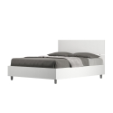 Frans tweepersoonsbed 140x190 met rechte houten hoofdeinde wit Demas Verkoop