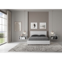 Frans tweepersoonsbed 140x190 met rechte houten hoofdeinde wit Demas Korting