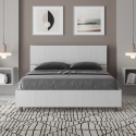 Frans tweepersoonsbed 140x190 met rechte houten hoofdeinde wit Demas Aanbieding