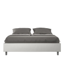 Tweepersoonsbed gestoffeerd in wit kunstleer 160x190 Azelia Verkoop