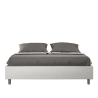 Tweepersoonsbed gestoffeerd in wit kunstleer 160x190 Azelia Verkoop