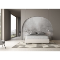 Tweepersoonsbed gestoffeerd in wit kunstleer 160x190 Azelia Korting