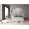 Tweepersoonsbed gestoffeerd in wit kunstleer 160x190 Azelia Korting