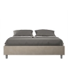 Tweepersoonsbed met opbergruimte 160x190 gestoffeerd in beige stof Azelia Verkoop