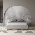 Tweepersoonsbed met opbergruimte 160x190 gestoffeerd in beige stof Azelia Aanbieding