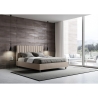 Tweepersoonsbed met opbergruimte en gestoffeerde ombouw 160x210 Agueda Korting