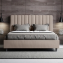 Tweepersoonsbed met opbergruimte en gestoffeerde ombouw 160x210 Agueda Aanbieding