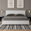 Tweepersoonsbed 160x190 modern design wit met lattenbodem en hoofdeinde Demas Aanbieding
