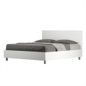 Tweepersoonsbed 160x190 modern design wit met lattenbodem en hoofdeinde Demas Verkoop