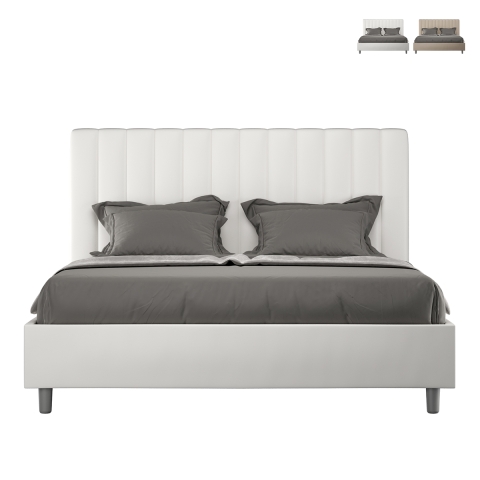 Gestoffeerd tweepersoonsbed kunstleer zonder lattenbodem 160x190 Agueda Aanbieding