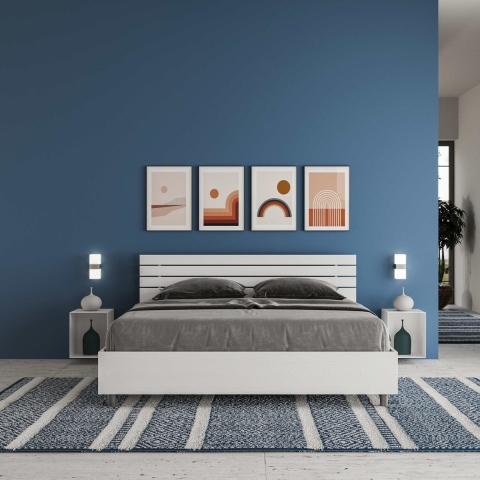Tweepersoonsbed 160x190cm in wit hout met lattenbodem en hoofdeinde Ankel Aanbieding