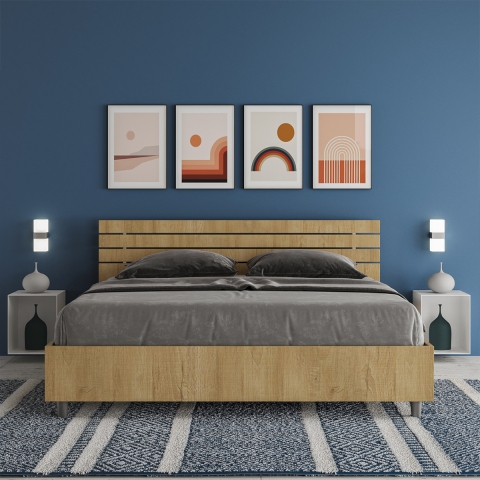 Tweepersoonsbed 160x190 hout zonder lattenbodem schuine hoofdsteun Ankel Aanbieding