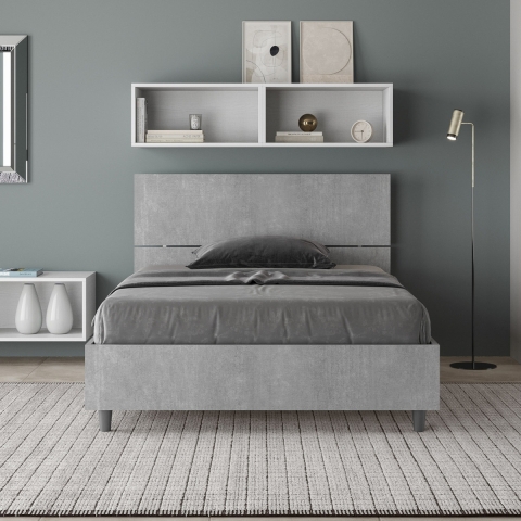Eenpersoonsbed 120x200cm met opbergruimte en schuine hoofdsteun Demas Aanbieding