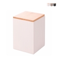 Grote keukenpot 10x10x14,5 cm van gres met deksel 1080ml Modern Aanbieding