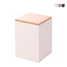 Grote keukenpot 10x10x14,5 cm van gres met deksel 1080ml Modern Aanbieding