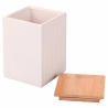 Grote keukenpot 10x10x14,5 cm van gres met deksel 1080ml Modern Aanbod