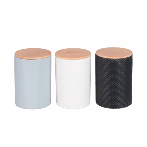 Set van 3 keramische voorraadpotten van 750 ml met deksel Circle Aanbieding