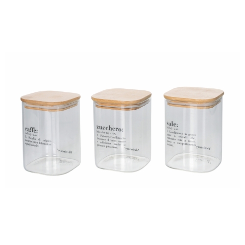 set van 3 glazen potten 10x14cm voor koffie, suiker en zout Victionary Aanbieding
