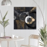 Abstract schilderij op canvas in zwart en goud Canone Arturo Armenti Verkoop