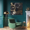 Zwart en Goud Abstract Schilderij op Canvas Proporzione Arturo Armenti Verkoop