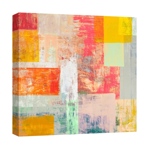 Kleurrijk abstract schilderij op canvasdoek Estate lontana Italo Corrado Aanbieding