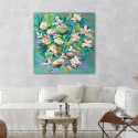Abstract bloemen schilderij kleurrijke afdruk Waterlily Pond Kelly Parr Verkoop