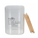 Glazen koffiepot 10x10x14 cm met bamboedeksel Victionary Verkoop