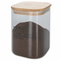 Glazen koffiepot 10x10x14cm met deksel van bamboe Victionary Kortingen
