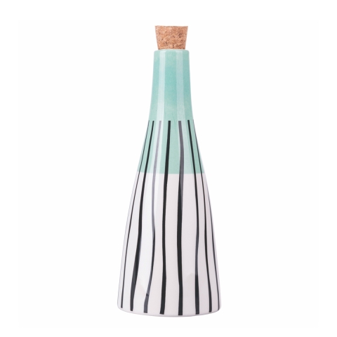 Oliefles van keramiek 532 ml piramide-design met kurkdop Venice Lido Aanbieding