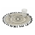 Set van 6 decoratieve tafelplacemats met geometrisch design, 38 cm, zwart met franjes Aanbieding