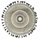Set van 6 decoratieve tafelplacemats met geometrisch design, 38 cm, zwart met franjes Verkoop