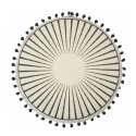 Set van 6 ronde tafelplacemats met geometrisch ontwerp en pompons 38cm Zwart Verkoop