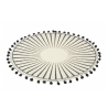 Set van 6 ronde tafelplacemats met geometrisch ontwerp en pompons 38cm Zwart Aanbod