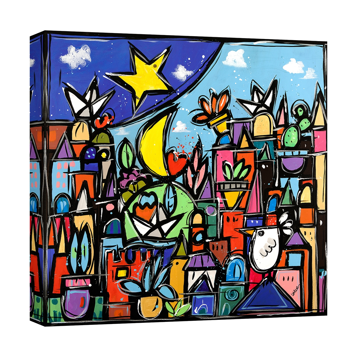 Canvas schilderij modern kleurrijk landschap Educatissimo Caos Wallas Aanbieding
