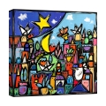 Canvas schilderij modern kleurrijk landschap Educatissimo Caos Wallas Aanbieding